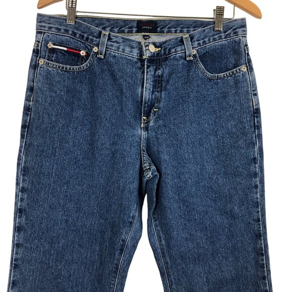 Vtg Y2K Tommy Hilfiger ROC ROC Jeans Women’s 13/30 Big Patch High Rise Cotton - Picture 3 of 10